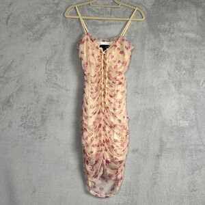 ✨ 2/$35 Sbetro Floral Lace Bodycon Dress Mini Ruched Party Festival‎ Fairycore